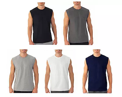 Mens Sleeveless Muscle Tee Cotton Solid Blank Tank T Shirt Hot Summer Gym Top • $8.50
