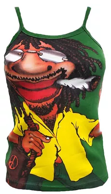 ST75 Reggae Festival Mega Joint Peace Men Middle Finger Bob Tank Top Shirt M • £11.65