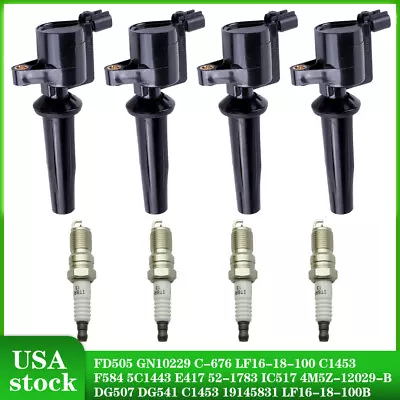 4 Ignition Coil &Spark Plug Set For 2009-2020 Ford Fusion Escape FD505 2.0L 2.5L • $38.16