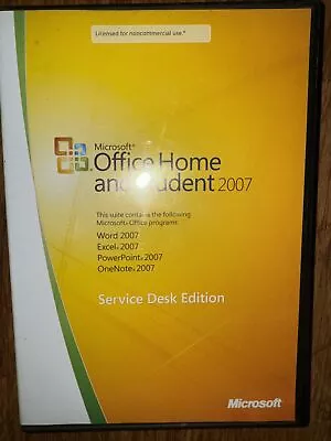 Microsoft ~ Office Home And Student 2007 ~ Service Desk Edition ~ W/ Product Key • $19.99