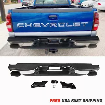 Complete Chrome Rear Step Bumper For Chevy Silverado GMC Sierra 1500 1999-2006 • $182.50