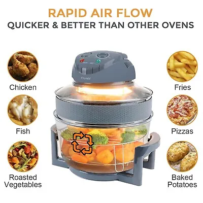 17L Manual Air Fryer Healthy Halogen For Baking 60 Minute Timer Family Sized • £32.85