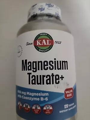 KAL Magnesium Taurate + 400 Mg Coenzyme B-6 120 Tablets • $18