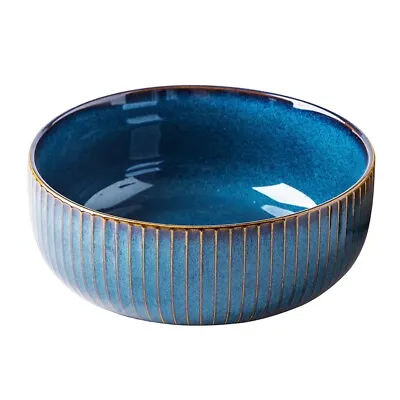 CSYY Large Salad Bowl 1800ml Bowl Porcelain Fruit Serving Bowls Stylish Blue • £18.99
