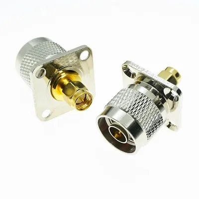 1pcs N Type Male To SMA Male Plug Flange Panel Mount RF Connector Adapter WIFI • $4.20