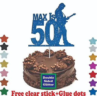 £3.39 • Buy Personalised Guitar Cake Topper Music Lover Birthday Cake Topper Cake Decoration