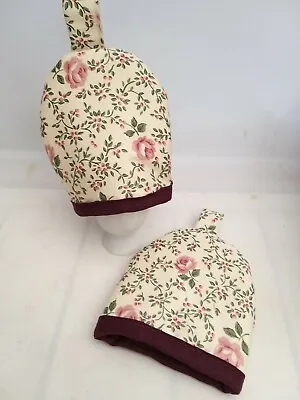 Egg Cosies Insulated Pair  Quilted Hand Made Fabric Pink Rose Design Easter • £6.99