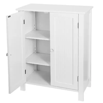 $62.58 • Buy Wooden Bathroom Floor Cabinet Storage Cupboard Furniture Organizer 3 Shelves
