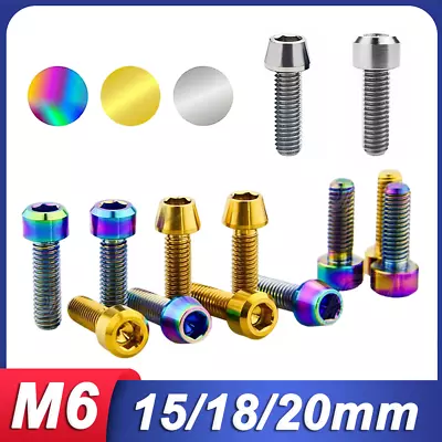 M6 Titanium Taper Cone Socket Bolts Hex Allen Key Ti Cap Head Screws For Bike • $101.19