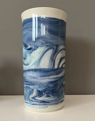 Scotia Ceramics Vase Blue And White 20 Cm Tall Isle Of Lewis Ceramic Pottery • £18