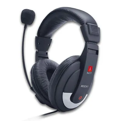 Iball Rocky Wired Over Ear Headphones With Mic (Black) • $48.67