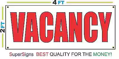 $15.25 • Buy 2x4 Red VACANCY Banner Sign NEW Discount Size - Best Quality For The $$$