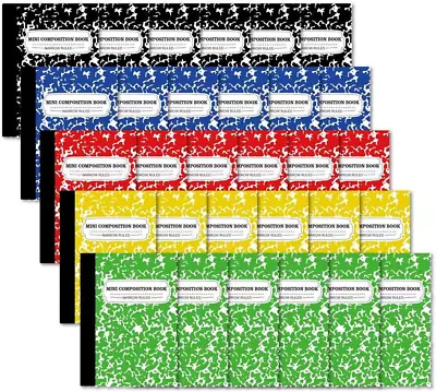 Composition Notebook Mini Sized 30 Pack 5 Colors Narrow Ruled Mini Composition • $33.92