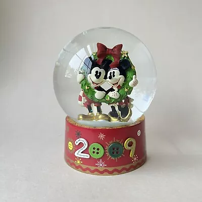 Walt Disney Store Mickey Mouse And Minnie Mouse Christmas Snow Globe 2009 As Is • $10