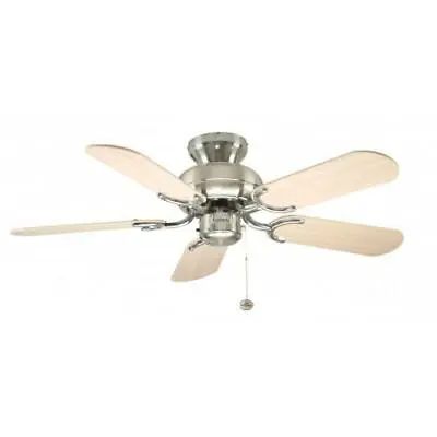 Fantasia Capri 36in Ceiling Fan Stainless Steel With Washed Oak Blades 110255 • £154.98