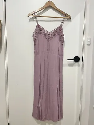 $20 • Buy TIGERLILY Pink Midi Slip Dress RRP$249 Size 8