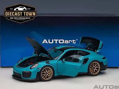 In Stock Autoart 78175 1:18 Porsche 911 (991.2) Gt2 Rs Weissach Package (blue) • $209