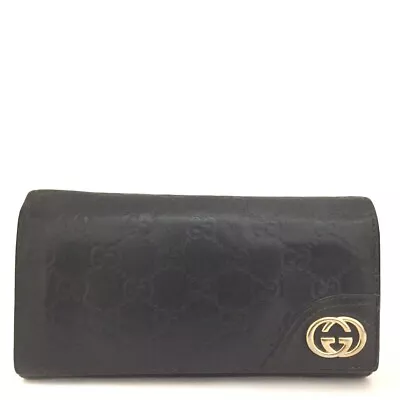 GUCCI Ssima Interlocking G Leather Long Bifold Wallet/2Y0092 • $40