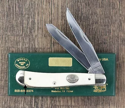 Moore Maker Knife #5201U Trapper 3-7/8  Closed. Bone Scales; New/Very Nice Knife • $10.49