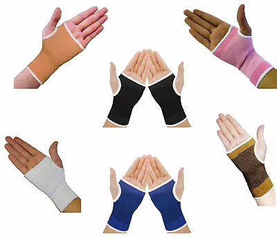 £3.05 • Buy 2 X Elasticated Wrist Palm Hand Supports Arthritis Brace Sleeve Bandage Wrap Gym