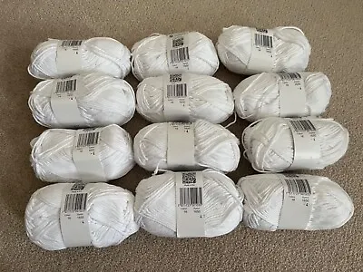 Drops Paris Cotton Yarn 50g Ball White / Shade 16 New • £0.99