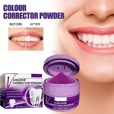 V Colour Corrector Tooth Stain Removal Purple Color Teeth Whitening Tooth Powder • £6.25