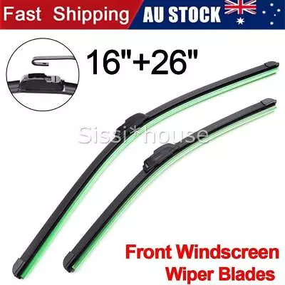 26  + 16  Front Windscreen Wiper Blades Pair For U Hook Arm Windshield AU • $22.95