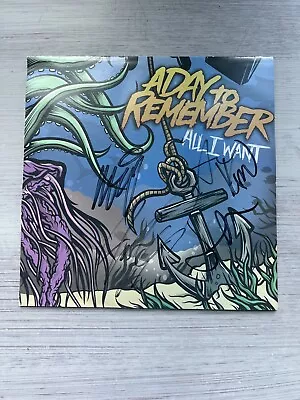 A Day To Remember Autographed Signed 45  All I Want  RARE Purple Etched Record • $250