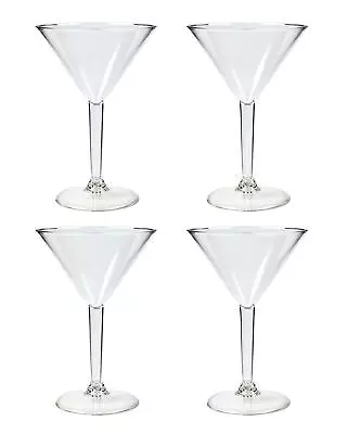 £12.99 • Buy 4x Martini Cocktail Glasses Set Clear Reusable Plastic Cup Summer Party Picnic
