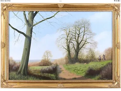 Edward Hersey Horses Hunting English Rural Landscape Original Oil Painting • £1450