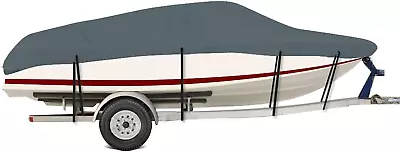 Marine Grade Trailerable Boat Cover Commercial 210D Light Weight Fits V-Hull Tr • $57.99