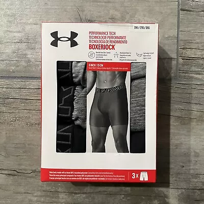 Under Armour UA Performance Tech Mesh 3-PK Boxerjock Boxer Briefs Size 2XL Gray • $29.99