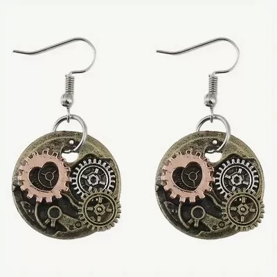 Retro Steampunk Mechanical Gears Dangle Earrings NEW • $8