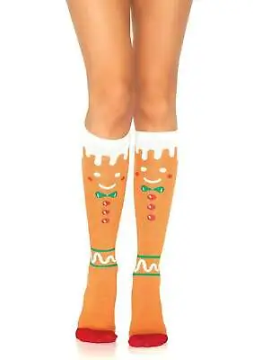 Leg Avenue Gingerbread Men Knee High Socks New In Original Packaging • $14.75