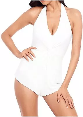 Magicsuit CREAM Solid Theresa Romper Halter Soft Cup One Piece Swimsuit US 8 • $79.55