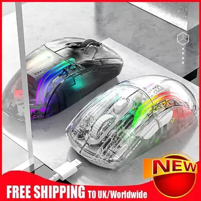 Wired Wireless Transparent Game Mouse Comfortable Creative Mouse For Home Office • £19.55