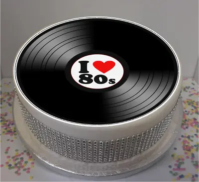 I Love 80's Vinyl Look 8  Icing Sheet / Cake Topper • £5.79