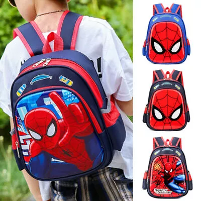 Kid Cartoon Spiderman Backpack Boy Child Avengers School Rucksack Shoulder Bag • £15.88
