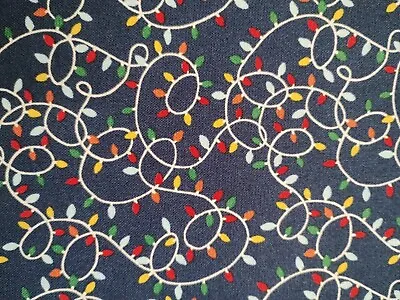 Liberty Christmas Deck The Halls Tangled Up Navy Cotton Fabric Per 50cm • £8