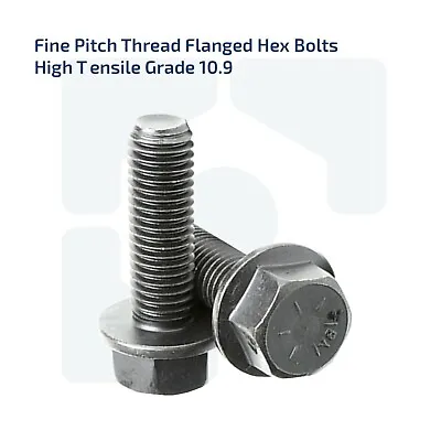 £2.59 • Buy M8 M10 M12 M14 Fine Pitch Thread Flanged Hex Bolts High Tensile Grade 10.9