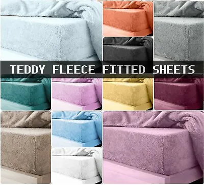 £14.45 • Buy Teddy Fleece Extra Deep Fitted Sheets Super Soft Warm Fluffy Sherpa Bedding