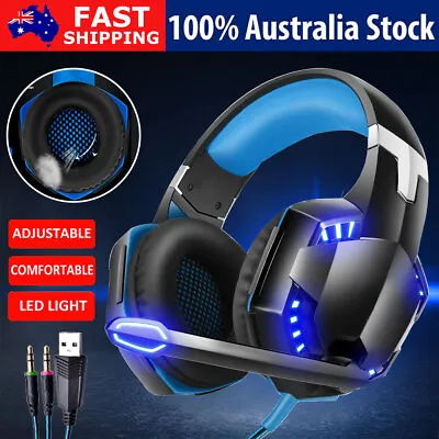$28.65 • Buy LED Gaming Headset PC Laptop Headphones With Mic 3.5mm USB For PS4 Xbox With Mic