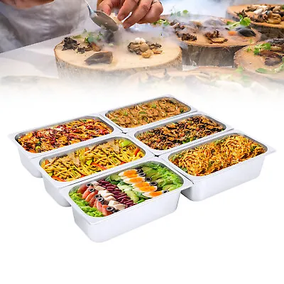6 Pcs 1/3 Size 4 Deep Steam Table Pans Catering Food Warmer Restaurant Container • $39