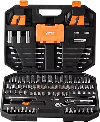 145PC Mechanics Tool Set Tools Kit1/4 3/8  Drive Socket Set SAE & Metric • $58.99