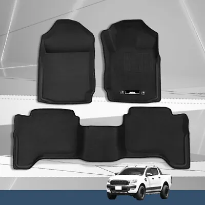 $105.99 • Buy Car Floor Mats Rubber Fits Ford Ranger PX PX2 PX3 Dual Cab 2011-2022 3D