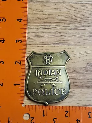 🇺🇸 US INDIAN POLICE Badge With Pin Back / Vintage Old West / Original Tarnish • $79.95