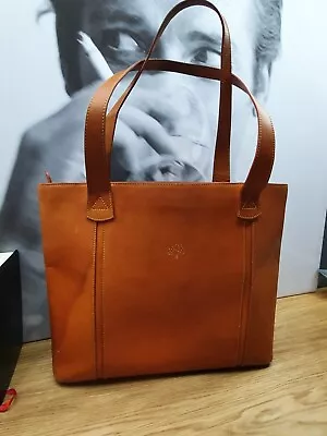 Vintage Large Genuine Mulberry Tan Full Grain Leather Tote Bag • £69.99