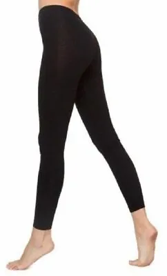 New Ladies Full Length Plain Black Cotton Leggings Plus Skinny Fit Sizes UK 8-30 • £7.99