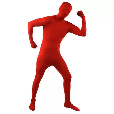 £16.99 • Buy Red Skin Suit Mens Festival Stag Party Fancy Dress Costume Halloween Bodysuit 