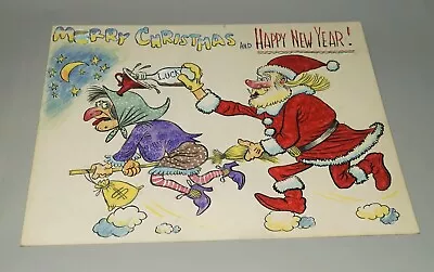 Late 1960s Steve Vass Original Artwork 17  X 14  Merry Christmas Happy New Year • $4.25